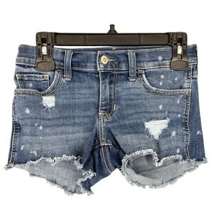 Hollister Cut Off Ripped Jean Shorts Size 25 distressed Boho Hippie Y2K festival